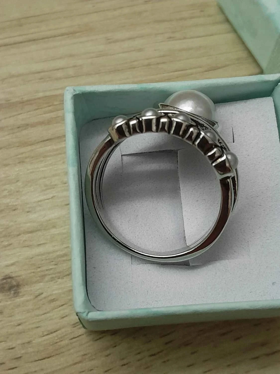 Anillo estilo Bohemio 3 en 1, con perlas, talla 60 – photo 4